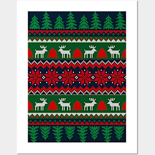 Ugly Christmas Sweater Red and Green Posters and Art